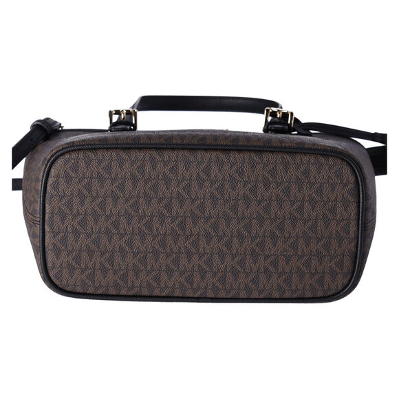 Michael Kors Jet Set Small XS Carryall Convertible Tote Crossbody Brown MK Black - Picture 9 of 12